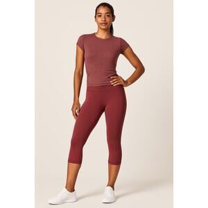 Lululemon Train Times Crop 21" So Merlot Pink Stretch Training W6AQMS Size 10